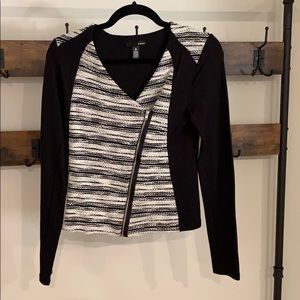 Aqua size small cardigan slant zip